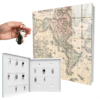Key storage box World map