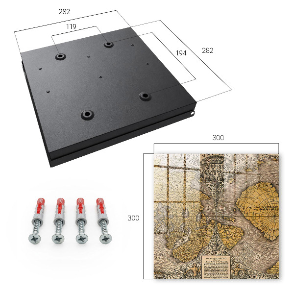 Key cabinet for wall Old map