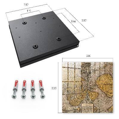 Key cabinet for wall Old map