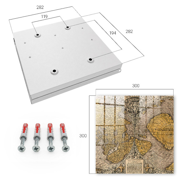 Key cabinet for wall Old map