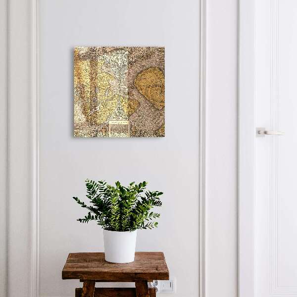Key cabinet for wall Old map