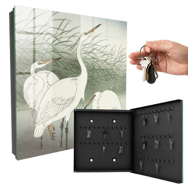 Key cabinet for wall Herons and grasses