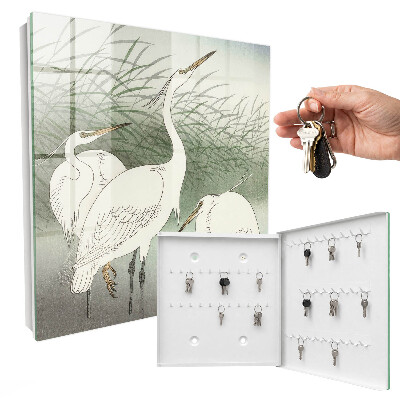 Key cabinet for wall Herons and grasses