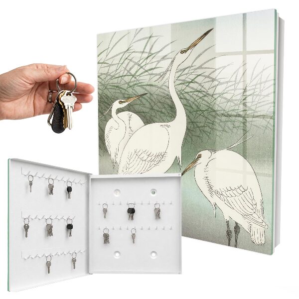 Key cabinet for wall Herons and grasses