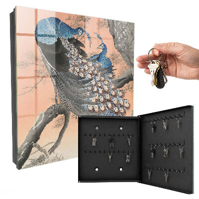 Key storage box The beauty of the peacock