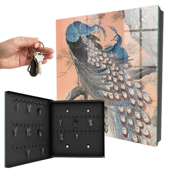 Key storage box The beauty of the peacock