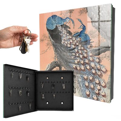 Key storage box The beauty of the peacock