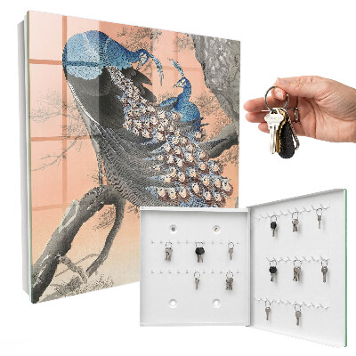 Key storage box The beauty of the peacock