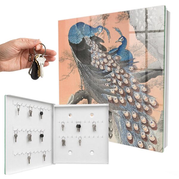 Key storage box The beauty of the peacock