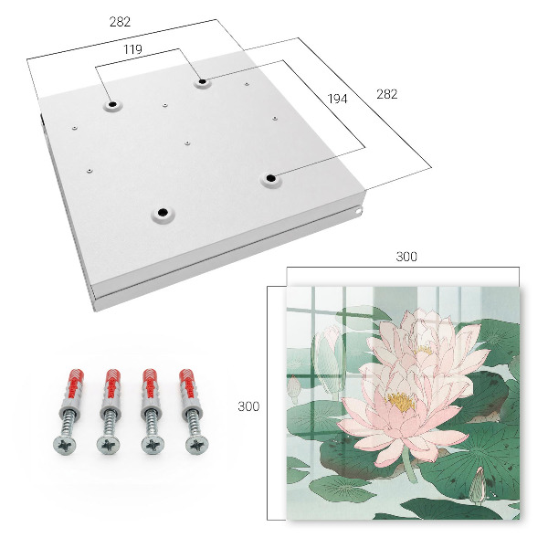 Key cabinet for wall Water lilies