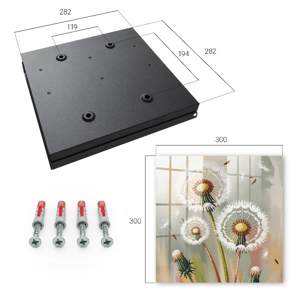 Key cabinet for wall Delicate dandelions