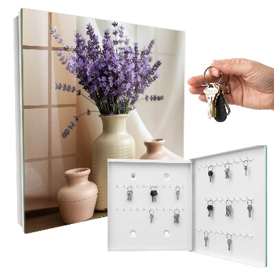 Key cabinet for wall Flowers in a vase