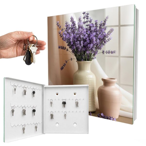 Key cabinet for wall Flowers in a vase