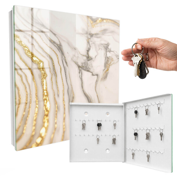 Key cabinet for wall Marble veins