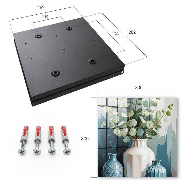 Key box Vases and leaves