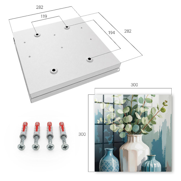 Key box Vases and leaves