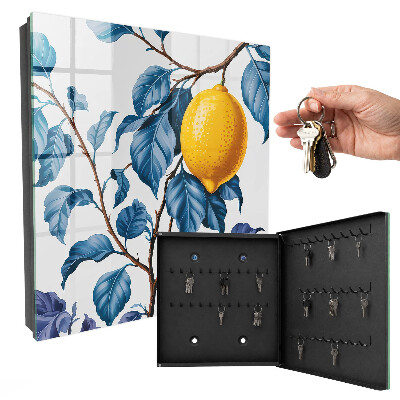 Key cabinet for wall Lemon leaves