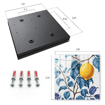 Key cabinet for wall Lemon leaves