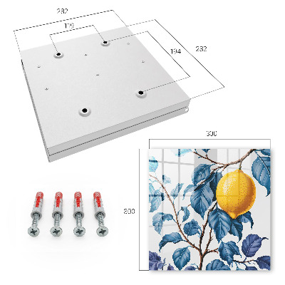 Key cabinet for wall Lemon leaves