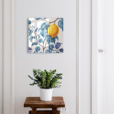 Key cabinet for wall Lemon leaves
