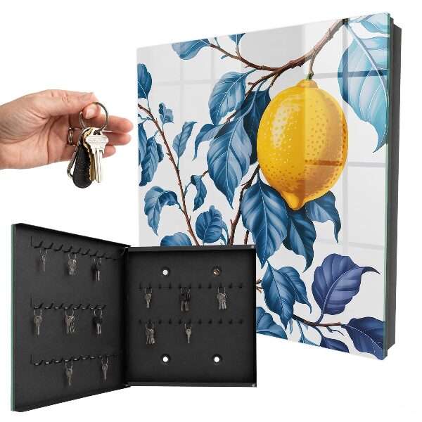 Key cabinet for wall Lemon leaves