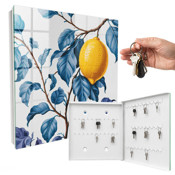 Key cabinet for wall Lemon leaves