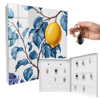 Key cabinet for wall Lemon leaves