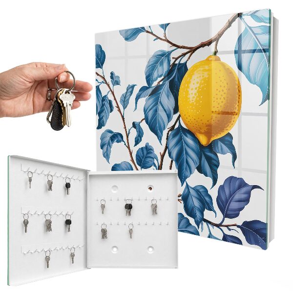 Key cabinet for wall Lemon leaves