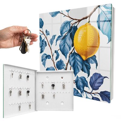 Key cabinet for wall Lemon leaves