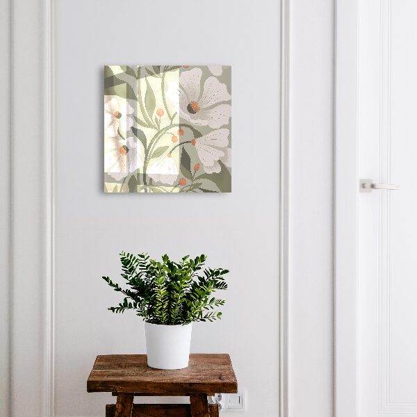 Key cabinet for wall Beige flowers