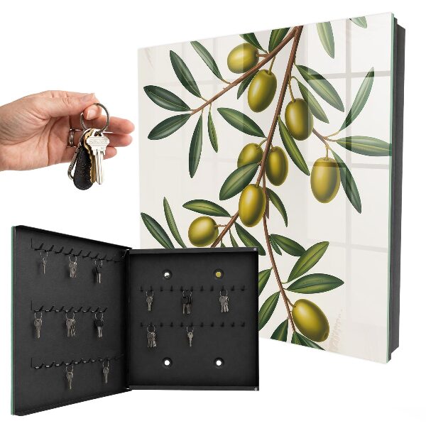 Key cabinet for wall Olives on a branch