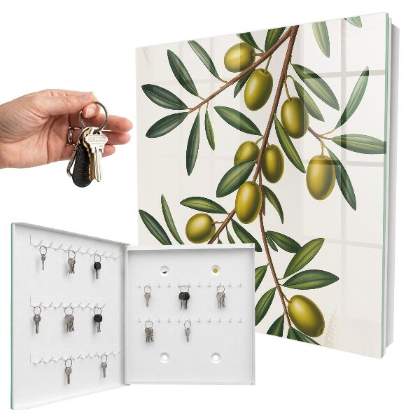Key cabinet for wall Olives on a branch