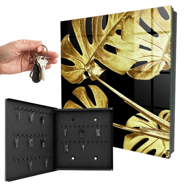 Key storage box Monstera leaves