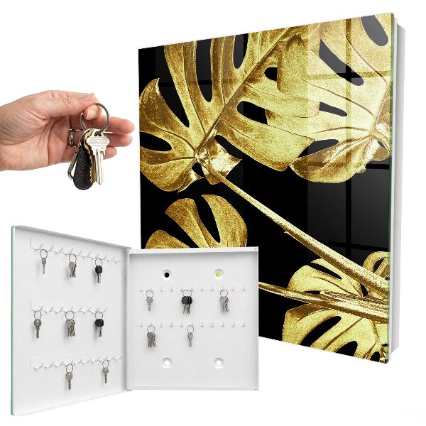 Key storage box Monstera leaves