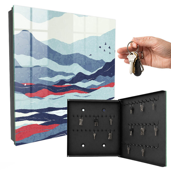 Key storage box Blue waves