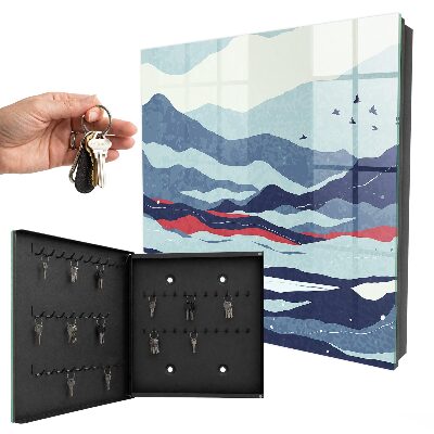 Key storage box Blue waves