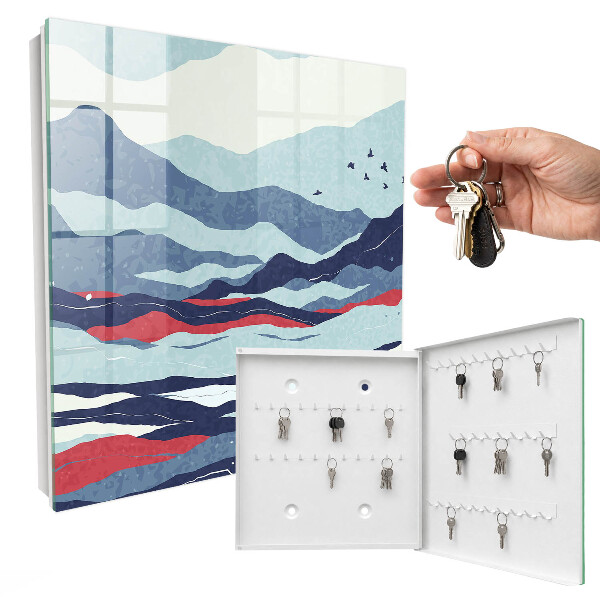 Key storage box Blue waves