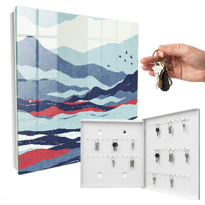 Key storage box Blue waves