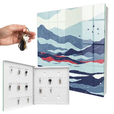Key storage box Blue waves