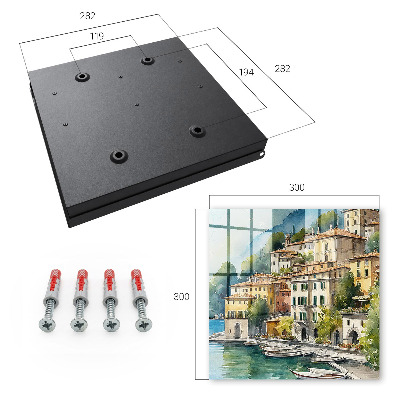 Key storage box Italian landscape