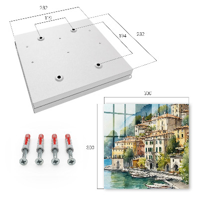 Key storage box Italian landscape