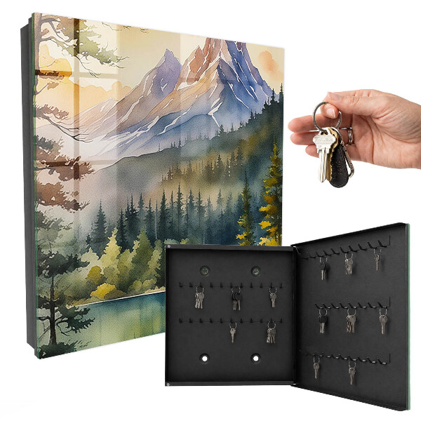 Key cabinet for wall Mountain landscape