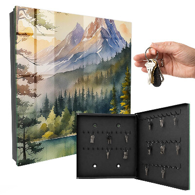 Key cabinet for wall Mountain landscape