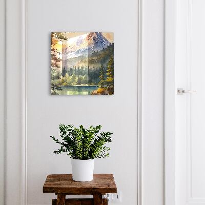 Key cabinet for wall Mountain landscape