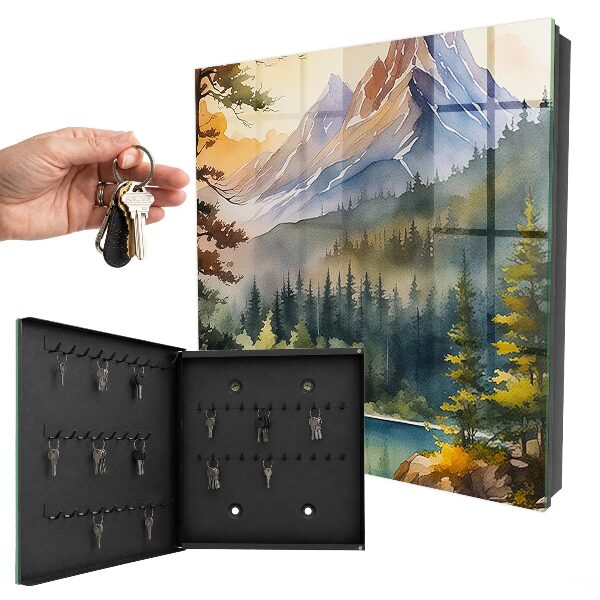 Key cabinet for wall Mountain landscape