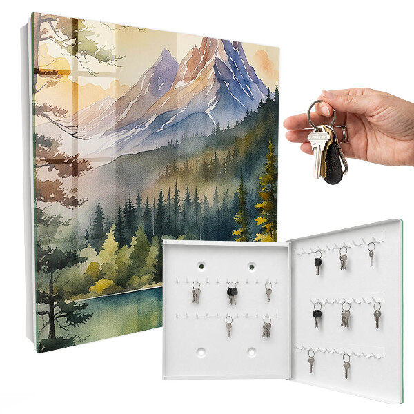 Key cabinet for wall Mountain landscape