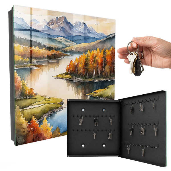 Key cabinet for wall Autumn mountains