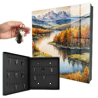 Key cabinet for wall Autumn mountains