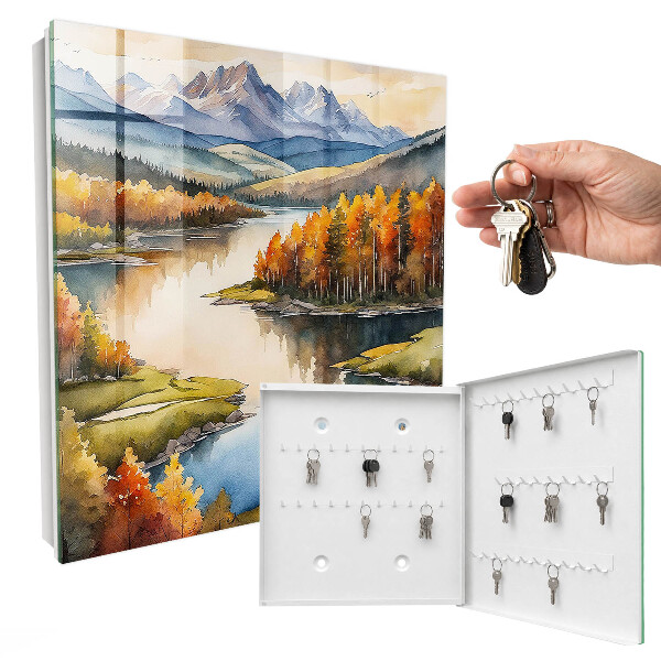 Key cabinet for wall Autumn mountains