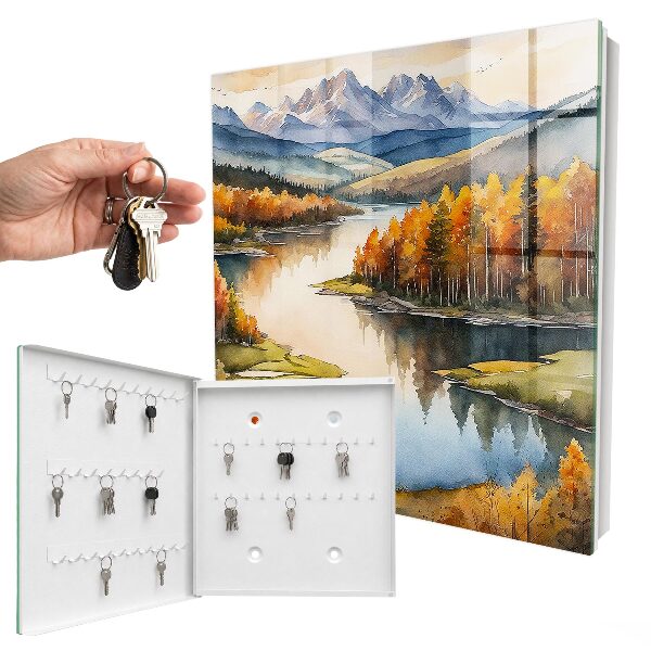 Key cabinet for wall Autumn mountains